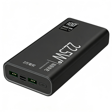 120W超級快充行動電源 PD22.5W快充 LED顯示 輕巧便攜, 黑色, 3W毫安-行動電源