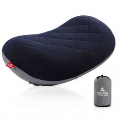 Hikenture 캠핑 베개 공기 주입식 세탁 가능한 배낭여행 탈착식 커버가 있는 초경량 블로우 업 해변 여행 야외용 휴대용 및 컴팩트 하이킹 베개(그린), 블루.