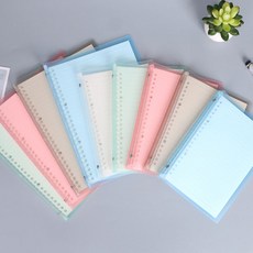 와우샵 칼라 폴더 20공 26공 다이어리 커버, 26공 B5 투명+줄눈 속지 30매