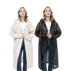 생활방수 레인코트 롱코트 스타일 남녀공용 가벼운 착용감 후드 우비, 1개, 상세페이지 참조