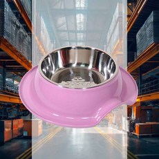보울 인디핑크 고양이사료 스테인리스 펫전용 미끄럼방지 디자인펫식기 강아지사료