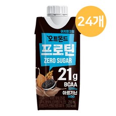 롯데칠성 오트몬드 프로틴 제로슈거 쿠키앤크림, 250ml, 24개