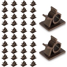 50 브라운 클립 Viaky 자체 접착 뒷면 나일론 와이어 조절 가능한 케이블 관리 드롭 홀더 314393 8986974296, 50브라운