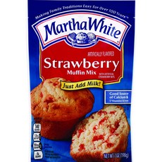 마사 화이트 머핀 베이킹 믹스 Martha White Strawberry Muffin Mix 7 Ounce (Pack of 12), 1개, 198g