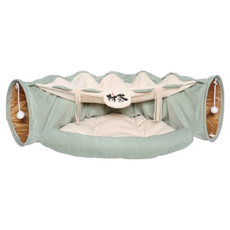 貝殼造型摺疊隧道貓窩 貓隧道 四季滾地龍 貓玩具 可拆洗貓床 寵物用品, 粉, 1個