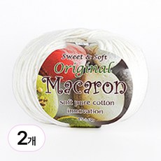 바토니팅 마카롱실 2P 마카롱 뜨개실 털실, 001 스노우, 2개