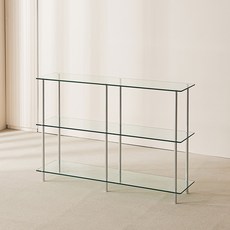 보비쥬S 네오그 3단 1200 투명유리 유리선반 다용도진열장 (착불), 골드-투명유리