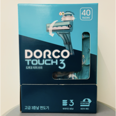 도루코 고급 3중날 삼중날 일회용 면도기 TD-901 터치3 (벌크) 100개 - 면도/세면/수염/두날/여행용/휴대용/1회용/업소용/목욕탕/사우나/모텔/호텔, 40개입, 1p