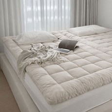 누잠 스프링 토퍼 매트리스 | 특허 기술 | 허리가 편한 푹신함과 지지감 밸런스, 아이보리