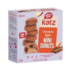 카츠 프리 미니 도넛 시나몬 애플 곡물 프리 상자당 Katz Gluten Free Mini Cinnamon Apple Donuts. Fresh Baked Donuts Ma, 계피 사과, 6온스(1팩), 1개, 170g