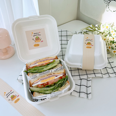 [꼬모멜로소] 선물 포장 수제 도시락 답례 땡큐 감사 띠지 스티커, 07 직접만듦/띠지+스티커, 120개