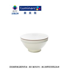 Luminarc 樂美雅 碗, 1個, 白色麵碗 (紅線條邊)
