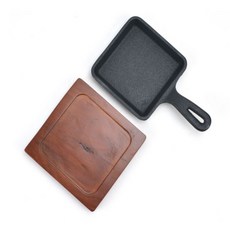 손잡이 주물팬 무쇠스테이크팬 바베큐그릴판 스테이크팬