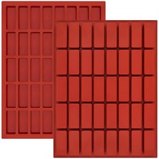 JOERSH 초콜릿 바 몰드/그래놀라 팬 베이킹 에너지 바/단백질 바/가나쉬/브라우니/치즈케이크/콘브레드/퍼딩용 직사각형 실리콘 캔디 몰드 8-캐비티 버터 몰드, 2PCS 40 bar mold, 1개