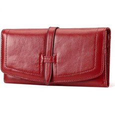 LAREET Lady's checkbook simple genuine leather long purse RIFD anti-theft folding wallet with ph