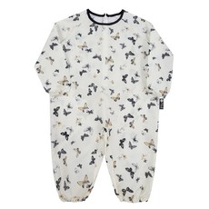 유아동 전신미술가운 지퍼형, 아이보리나비