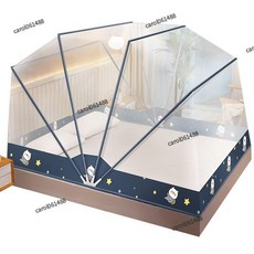 摺疊蚊帳 雙人/單人 加大加高 免安裝 兒童防蚊罩 宿舍蚊帳, 鮮花兔-六股支架,單人加大床1.2m【寬100*長190】