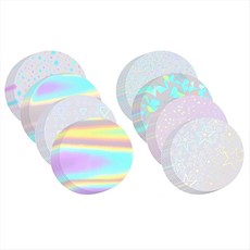 200Pcs 배지 필름 70mm (2.76 인치) 홀로그램 글리터 8 가지 스타일 2.25 인치 58mm 버튼 메이커 용 배지 보호 필름