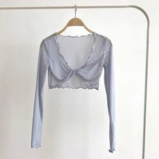 슈러그 시스루 발레 댄스 러플 메쉬 무용복 가디건 땀복 긴팔 볼레로 연습복