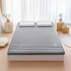 싱글 토퍼 흙침대 수면 매트리스 기숙사 라텍스 캠핑 두께, 150x200cm, 31. 회색직선(두께5cm) 150x200cm
