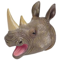 玩具兄妹 仿真犀牛大手偶 軟膠動物手偶 親子互動說故事道具 兒童玩具, 1個, 1