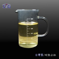 SYG 耐熱玻璃量杯 600ml 台灣製造 咖啡公杯 燒杯, 1個