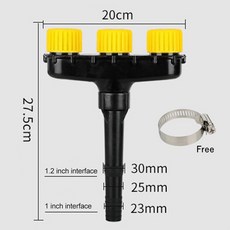 멀티 헤드 가든 워터 스프링클러 분무기 농업 관개 노즐 급수 꽃 식물 샤워 잔디 야채 플롯 필드, 헤드 3개 1 1.2인치, 헤드 3개 1 1.2인치, 1개