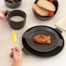 깨지지 않는 아기 간식볼 원형 접시 어린이집 식기, 1세트, 모던원형접시(20cm)3P