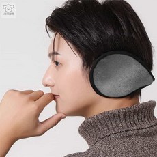 리2치점빵 남자귀도리 그레이 방한 극세사 귀마개