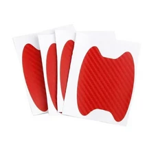자동차 문짝 스티커 탄소 섬유 스크래치 방지 핸들 보호 필름 외부 스타일링, 03 4PCS  Red