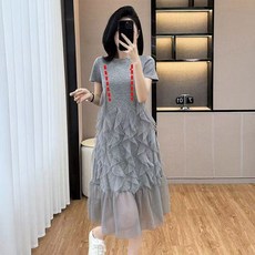 임산부 수유용 원피스 여성 임산부 여름 포스트 출산 수유 원피스 패션 아이스 실크 플레어 쉬폰 슬림핏 JXH