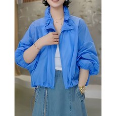 輕薄短款防曬衣外套女 時尚百搭抽繩運動外套