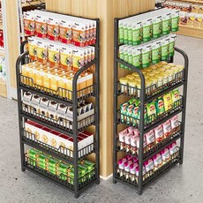 베이커리 진열대 디스플레이 5단 과자 마트 만화방 블랙, 1개, 폭 50cm 4단-화이트
