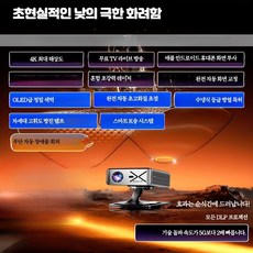 미니 빔프로젝터 휴대용 고화질 LED 무선 가정용 소형 프로젝터 캠핑 홈시네마 빔프로젝터, 초고화질 컬러 에디션