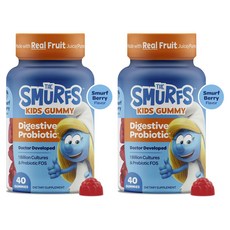스머프 어린이 소화 유산균 10억 컬쳐 & 프리바이오틱 FOS 베리 맛 구미, 40정, 2개