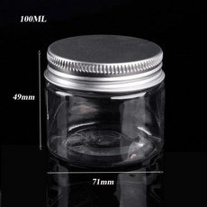 알루미늄 마멀레이드 포트 오일 용기 투명 항아리 보관 250ML 플라스틱 30 가정용, 100ml
