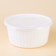 소량 고강도 사출 223파이 감자탕용기 백색 중 10세트 떡볶이 국 포장 배달 포장, 중(2.7L)/백색/10세트(몸+뚜껑)