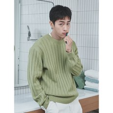 [국내매장정품] 에잇세컨즈 8SECONDS 와이드 골지 라운드 니트 라이트그린 215351BY4K 143393, 애플그린, L