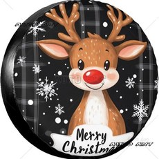 레드 산타클로스 스페어 타이어 커버 트레일러 트럭용크리스마스 귀여운 휠 방수 핏 캠퍼, 1개, 7. 7