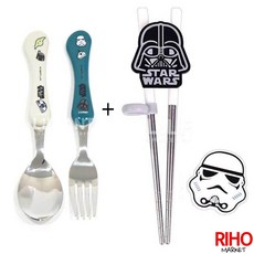 里和 Lilfant 星際大戰兒童餐具組，304不銹鋼學習筷、湯匙、叉子，韓國製正版授權，左右手通用, 1個, 學習筷、湯匙、叉子