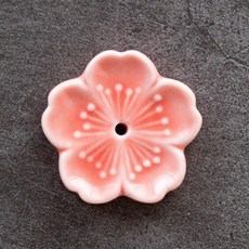Zakka 日本風 櫻花筷架 香插 筷枕 筆托 陶瓷 瓷器 桌面擺飾 -, 橘粉色, 1個