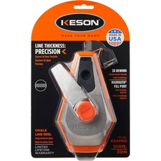 케슨 K3XPRO 정밀 스트링 초크 라인 릴 3X1 되감기 100피트, Keson K3XPRO 정밀 스트링 초크 라인 릴, 3