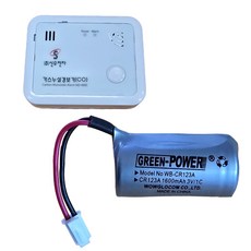 338번 신우전자 ND-400C 가스누설경보기용 배터리 3V1600mAh / CO 일산화탄소 감지기 건전지/그린파워 순정품, 1개, 1개입