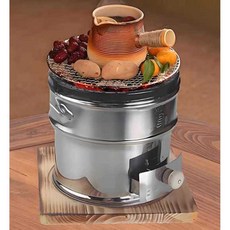 곤로 화로 숯불 양철통 빨강 은색 아궁이 스토브, 스텐 서랍형 1단 내경 12.6cm, 1개