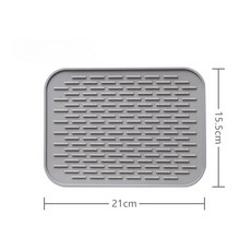 실리콘 절연 플레이스 매트 액세서리 패드 주방 용품 미끄럼 데스크 방지, 16X21cm, 1pc gray