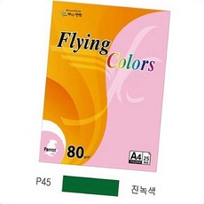 컬러종이 준비물 플라잉컬러 패럿 A4 80g 진녹색 25매 복사용지 수업 용지