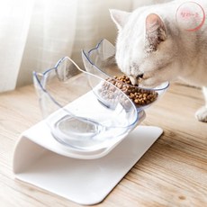 랄라온 반려동물2구식기 투명 중형견식기