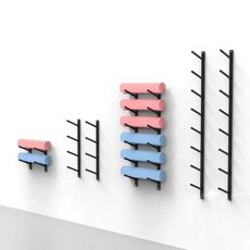 요가매트 보관랙 벽걸이형 거치대 매트롤 필라테스, 6겹 흰색 103cm 쌍