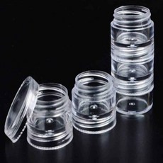 원형케이스 보석보관함 재료보관통 네일글리터보관함 네일재료보관 5단 미니 투명, 1개, 단일상품1