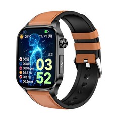 액션맨 글루코워치 ET 건강데이터 스마트워치, 블루투스, 5.13cm, 블랙실리콘+브라운레더